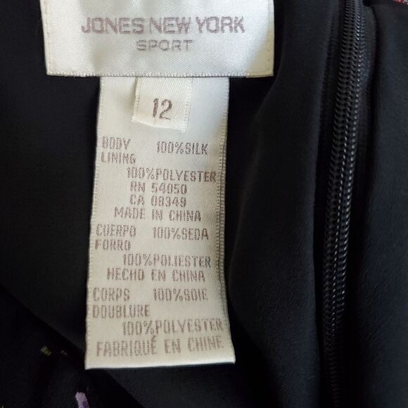 JONES NEW YORK Women's Maxi Dress Floral Print 100% Silk Size 12 Y2K Winsigoth - Picture 7 of 7